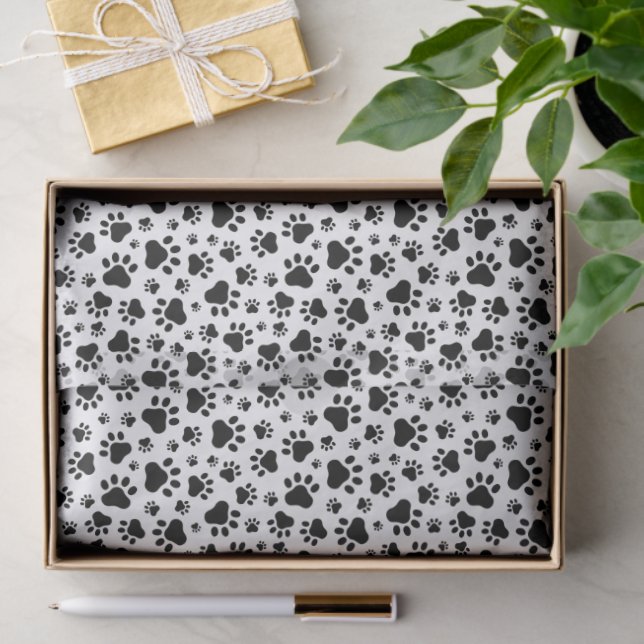 Papier Mousseline Paw Prints Tissue Paper (Cadeau)
