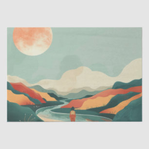 Papier Mousseline Paysage Abstrait de Boho (14)