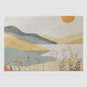Papier Mousseline Paysage Abstrait de Boho (25)