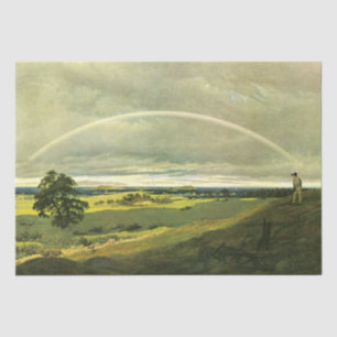Papier Mousseline Paysage avec arc-en-ciel (par Caspar David Friedri