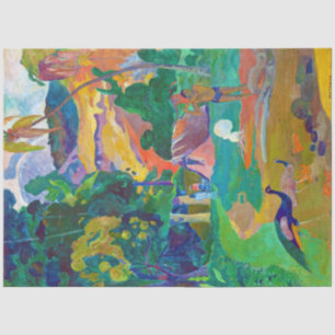 Papier Mousseline Paysage avec Peacocks, Gauguin