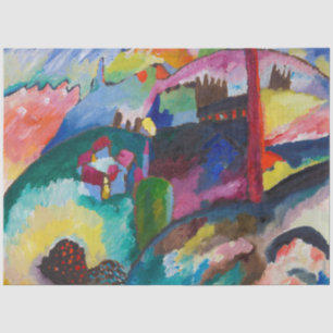 Papier Mousseline Paysage avec rein d'usine, Wassily Kandinsky