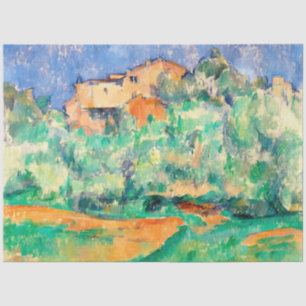 Papier Mousseline Paysage avec une maison, Cézanne