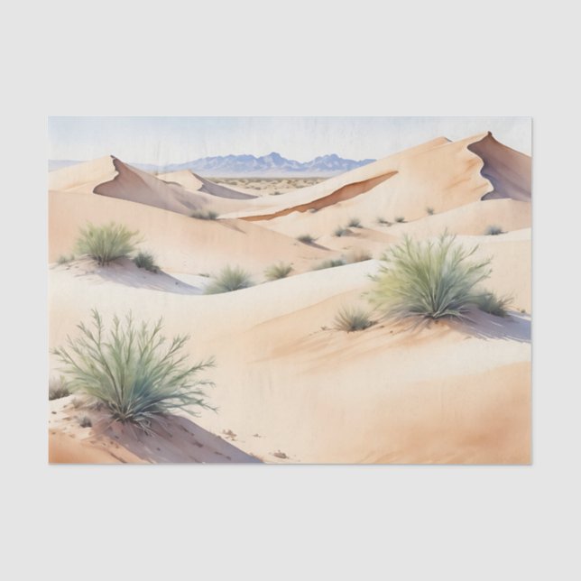 Papier Mousseline Paysage calme du désert avec des dunes douces (Recto)