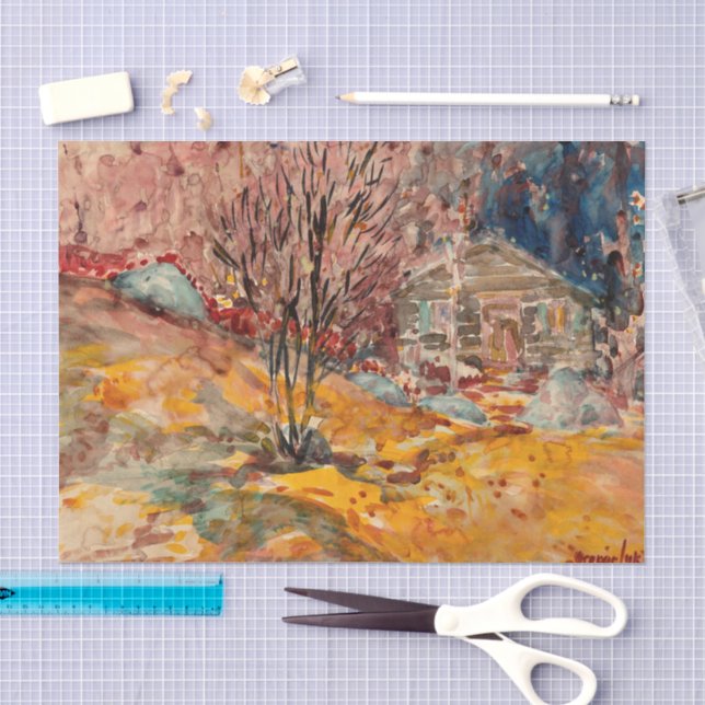 Papier Mousseline Paysage d'automne | George Luks (Artisanat)