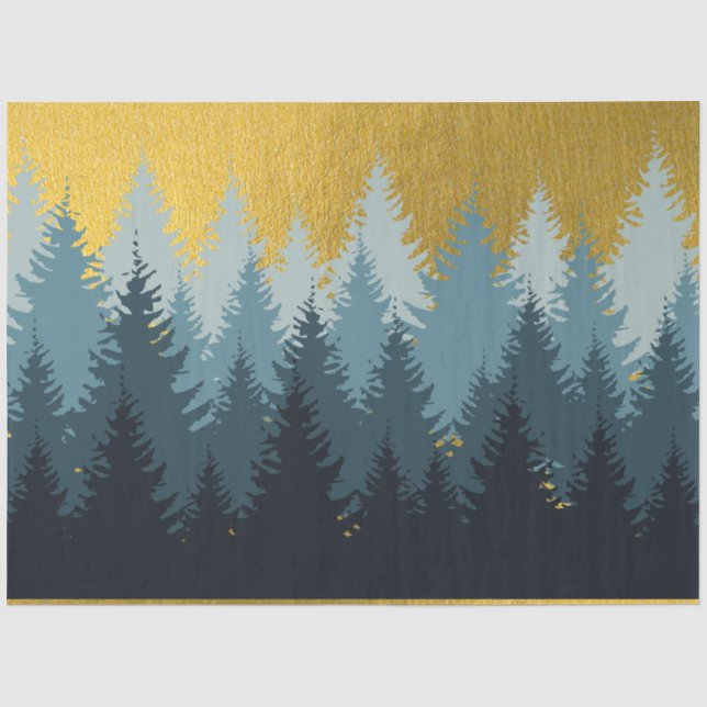Papier Mousseline Paysage d'or des arbres forestiers (Recto)