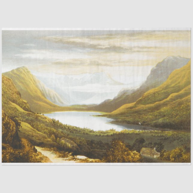 Papier Mousseline Paysage du lac (Recto)