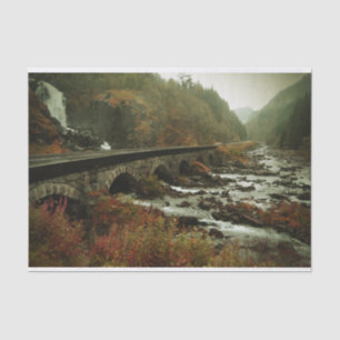 Papier Mousseline Paysage forestier et fluvial d'automne