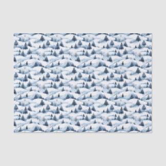 Papier Mousseline Paysage hivernal neige Papier de tissus