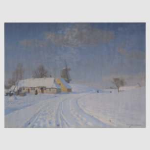 Papier Mousseline Paysage neigeux en hiver (par H.A. Brendekilde)