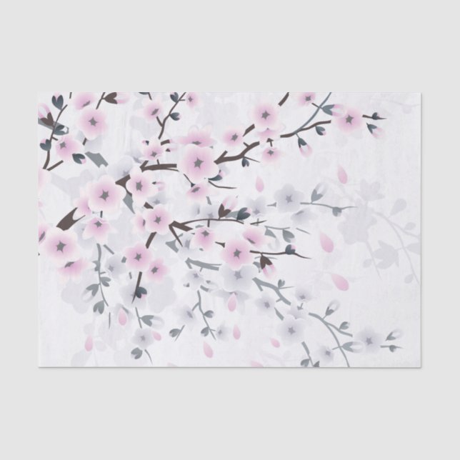Papier Mousseline Paysage Pastel Cherry Blossom (Recto)