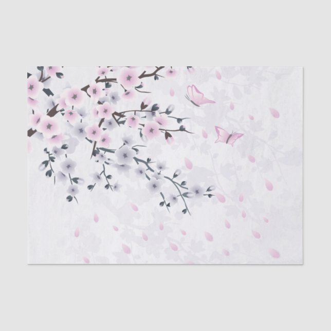 Papier Mousseline Paysage Pastel Cherry Blossom (Recto)