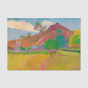Papier Mousseline Paysage tahitien Paul Gauguin Post-impressionniste