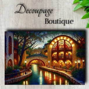 Papier Mousseline Paysage urbain de Canal City au crépuscule en déco