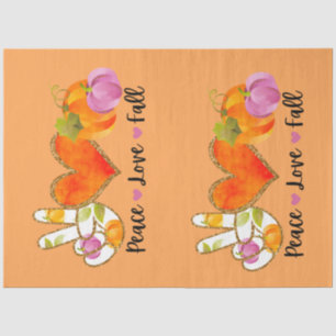 Papier Mousseline Peace Love Automne Personnaliser Couleur