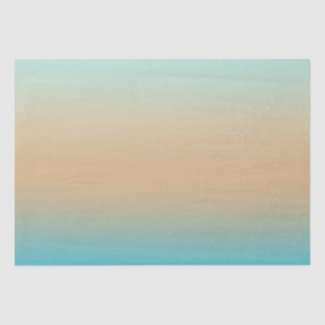 Papier Mousseline Peach Aqua Ombre (Recto)