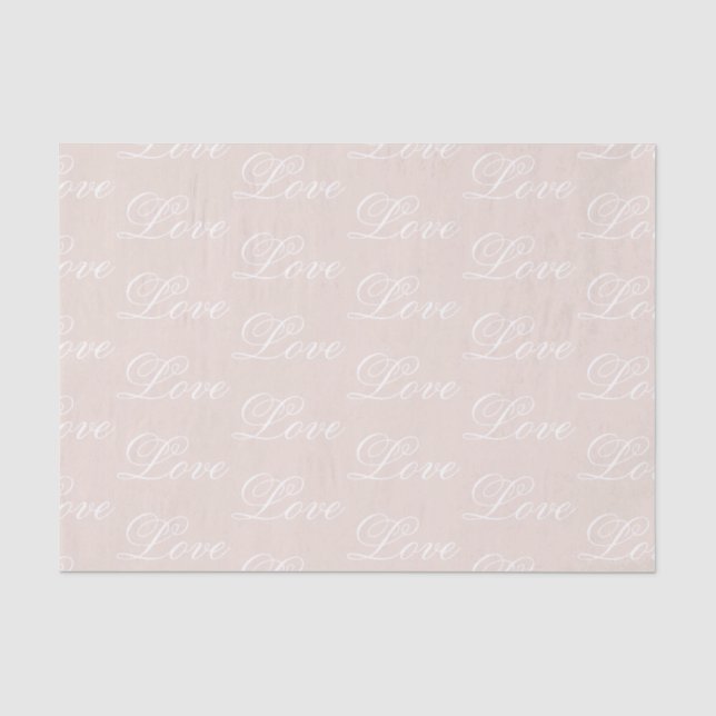 Papier Mousseline Peach Blush Love Toujours Mariage (Recto)