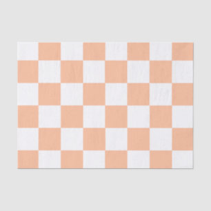 Papier Mousseline Peach Fuzz À damiers En vichy Motif