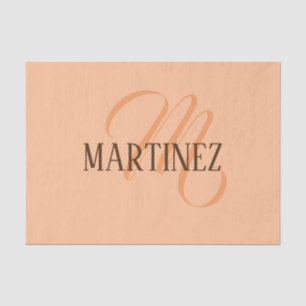 Papier Mousseline Peach Fuzz Nom Personnalisé Élégant