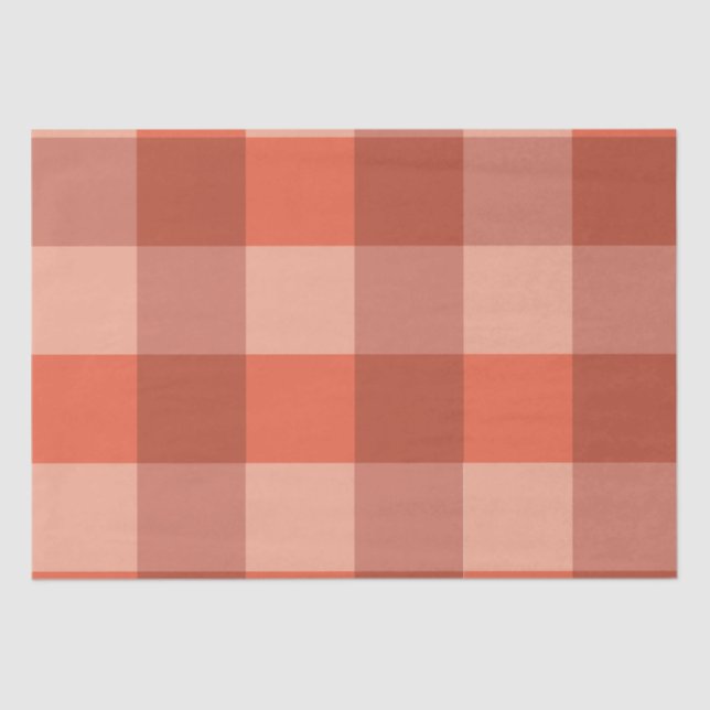 Papier Mousseline Peach Fuzz Orange Checkerboard Motif (Recto)