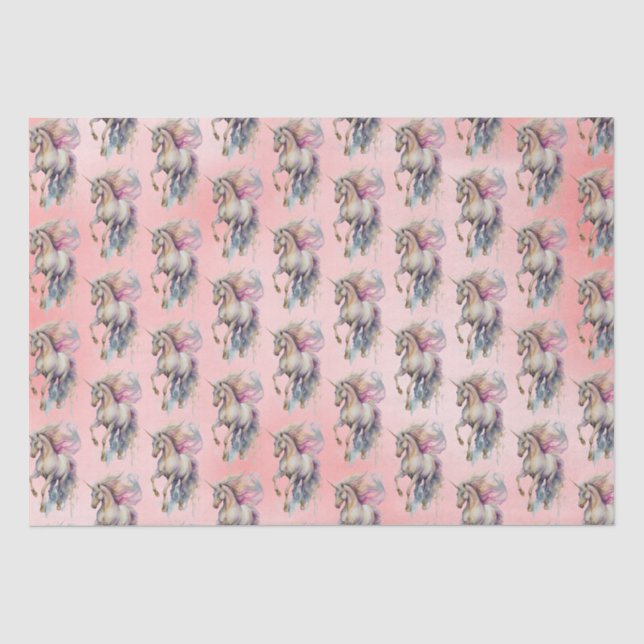 Papier Mousseline Peach Pink Unicorn Dream (Recto)
