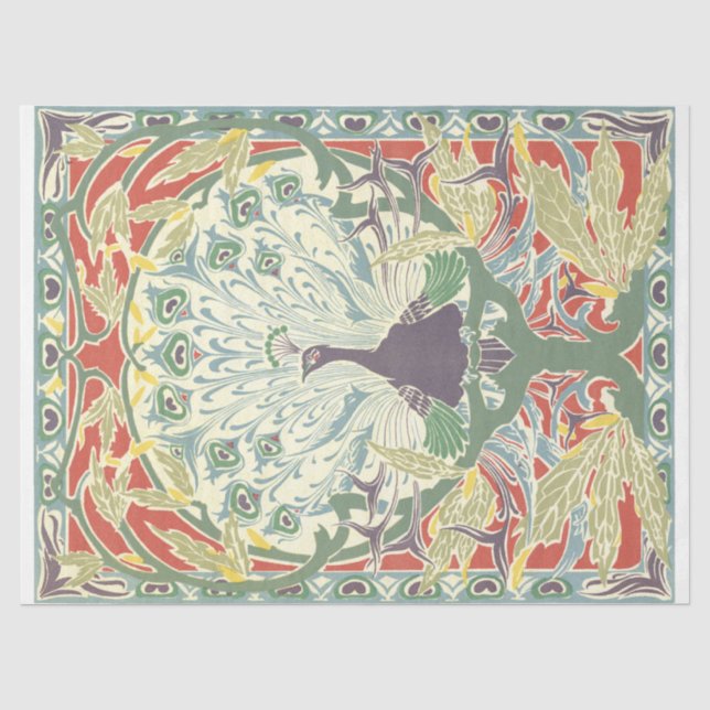 Papier Mousseline Peacock Art Nouveau (Recto)