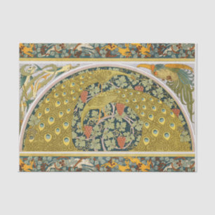 Papier Mousseline Peacock Art Nouveau Style rond design complexe