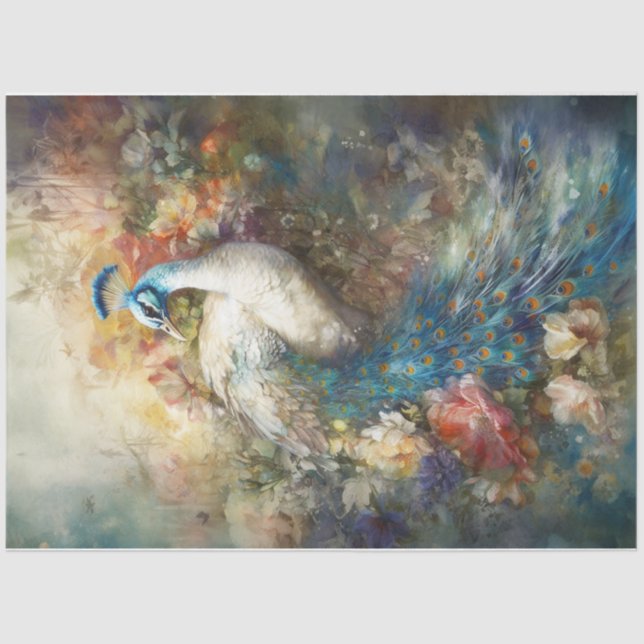 Papier Mousseline Peacock blanc (Recto)