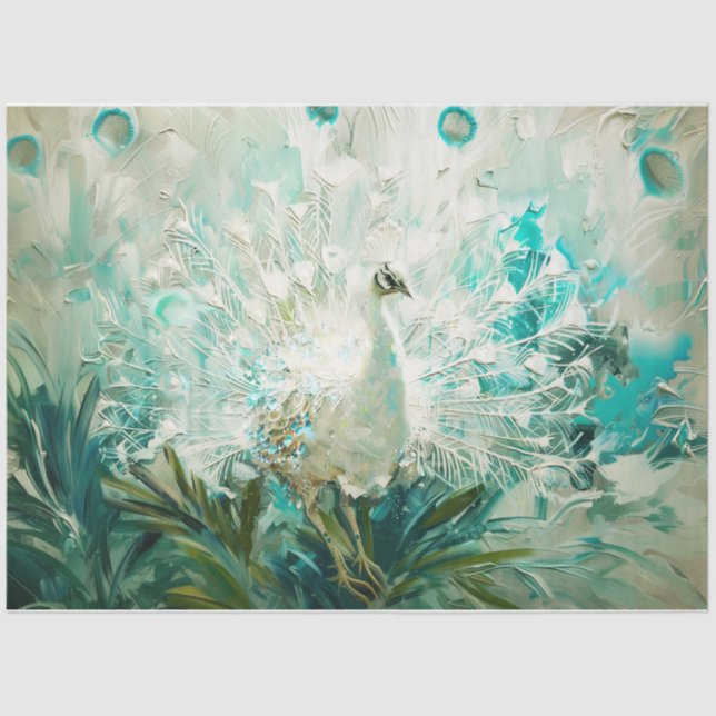 Papier Mousseline Peacock blanc (Recto)