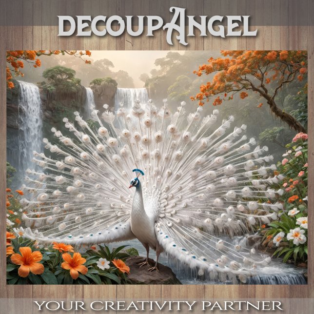 Papier Mousseline Peacock blanc - Découpage - (Créateur téléchargé)