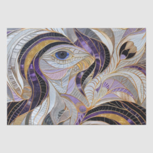 Papier Mousseline Peacock blanc Lavande d'or violet