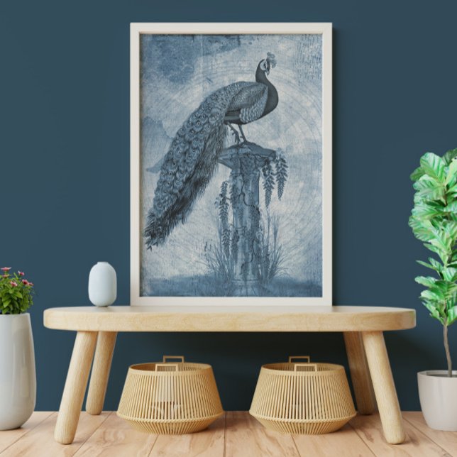 Papier Mousseline Peacock Chinoiserie Blue n White Floral Decoupage (Créateur téléchargé)