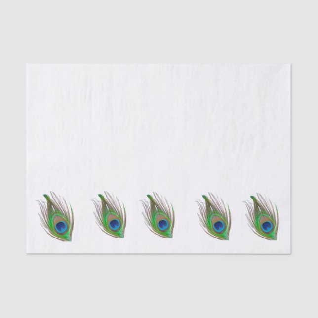 Papier Mousseline Peacock feather bordered tispaper (Recto)