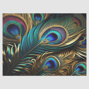 Papier Mousseline Peacock Feathers Tissu Paper