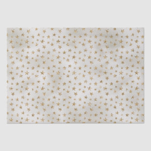 Papier Mousseline Pearl White Parties scintillant or Étoiles étincel