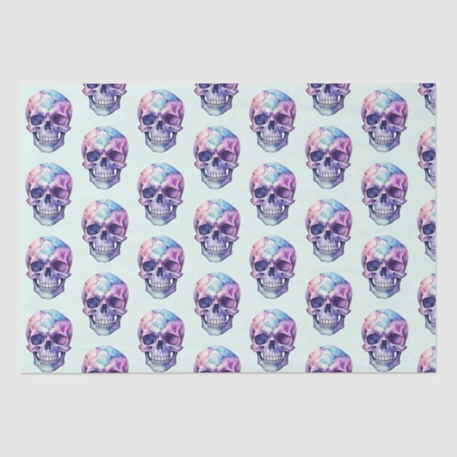 Papier Mousseline Peau bleu violet bleu clair Halloween vert (Recto)