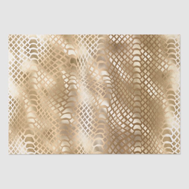 Papier Mousseline Peau de serpent à glaces d'or (Recto)