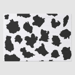 Papier Mousseline Peau de vache Motif noir et blanc