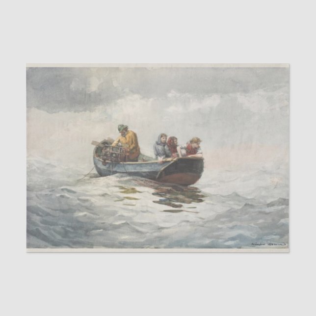 Papier Mousseline Pêche au crabe (par Winslow Homer) (Recto)