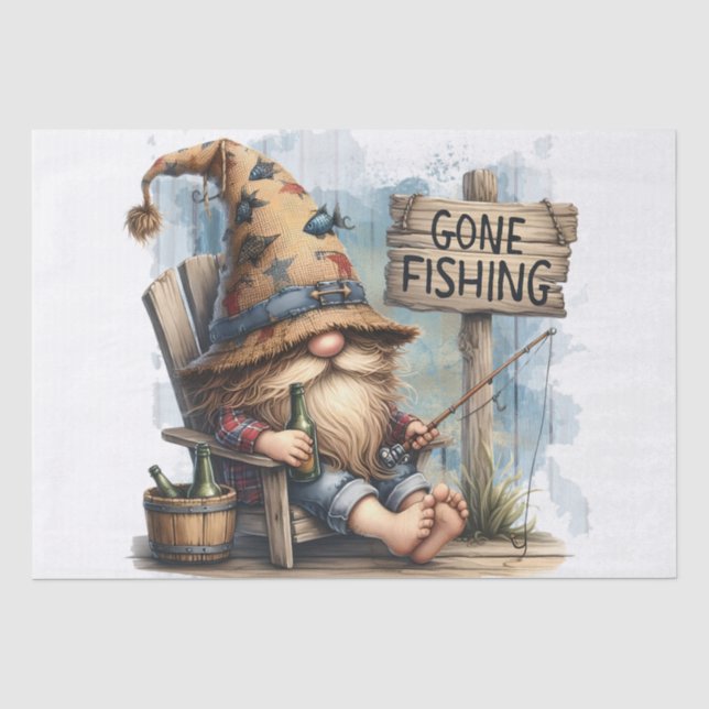 Papier Mousseline Pêche bière Gnome (Recto)