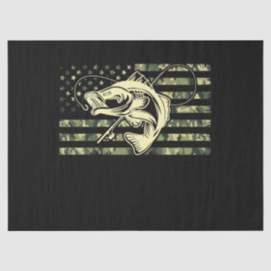 Papier Mousseline Pêche Camouflage USA Drapeau pour Bass Fisher