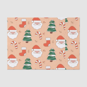 Papier Mousseline Pêcher Père Noël et Sucre de canne