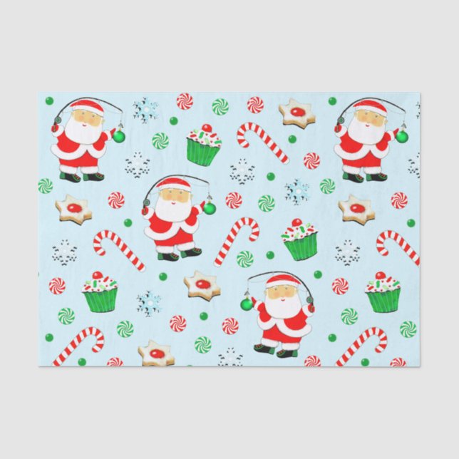 Papier Mousseline Pêcheur Noël Cadeaux de Noël (Recto)