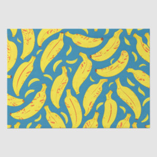 Papier Mousseline Peeling Motif de banane jaune tropicale