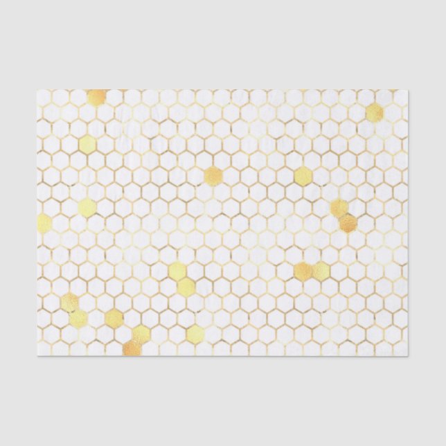 Papier Mousseline Peigne d'or blanc élégant (Recto)