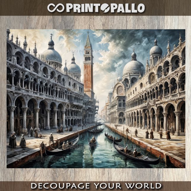 Papier Mousseline Peinture à l'huile sur le Grand Canal de Venise av (Créateur téléchargé)