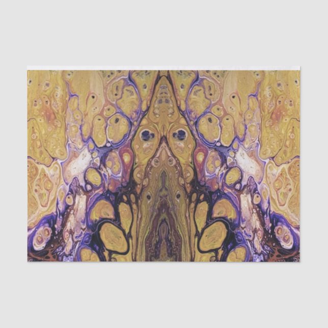 Papier Mousseline Peinture abstraite violette et or (Recto)