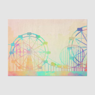Papier Mousseline Peinture aquarelle Ferris Wheel Fairground Art