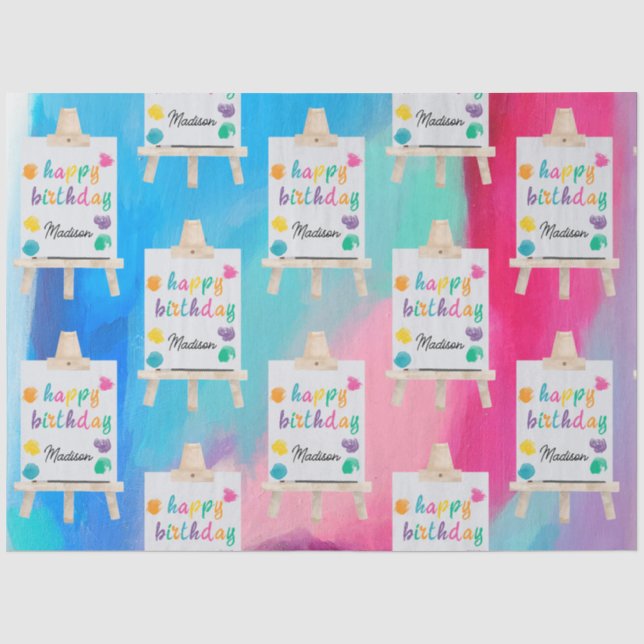 Papier Mousseline Peinture Art Artiste Peinture Anniversaire Thème (Recto)
