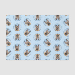 Papier Mousseline Peinture berger allemande Tan mignonne Art chien o